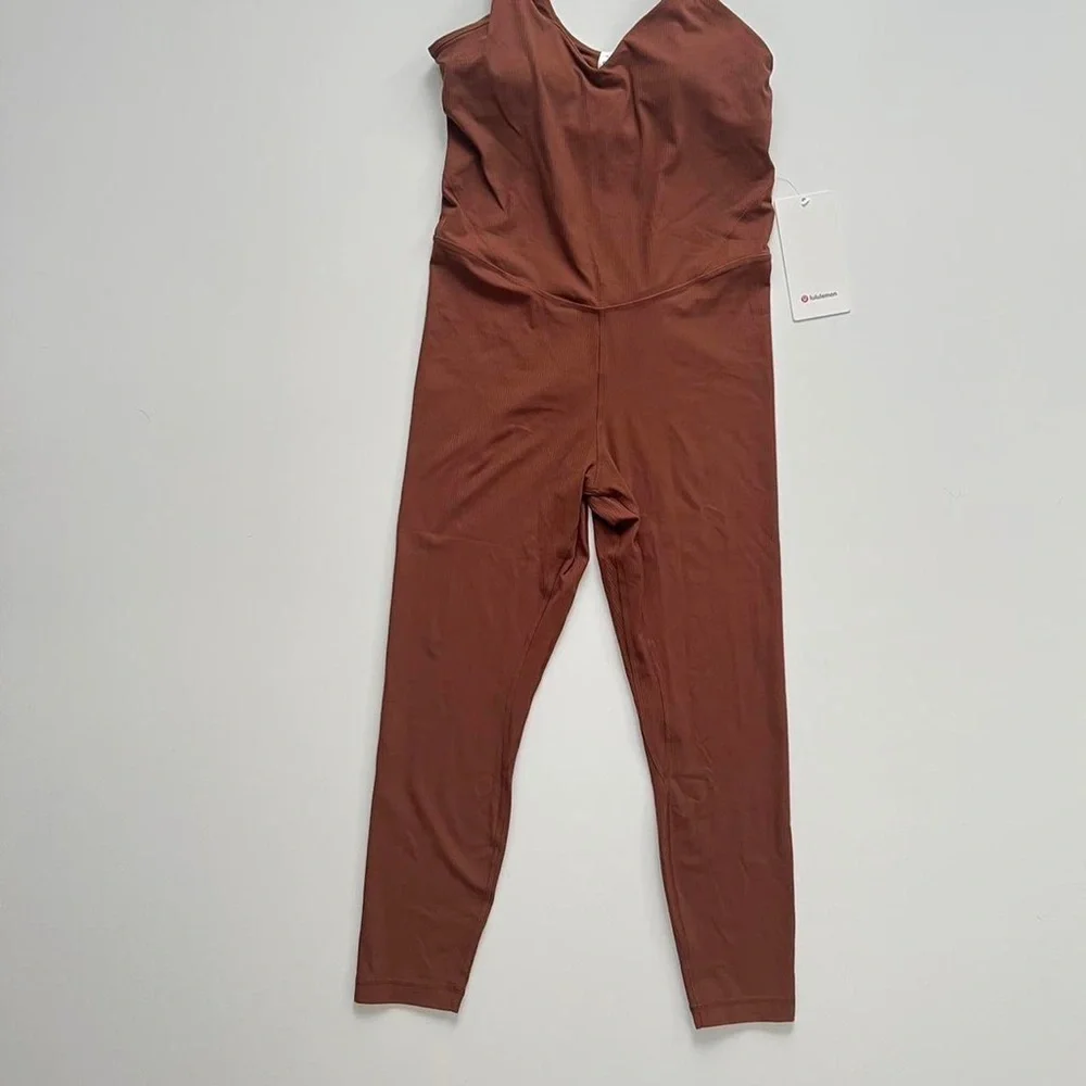 NWT Lululemon align ribbed bodysuit 25” in roasted brown size 10 - Picture 6 of 8